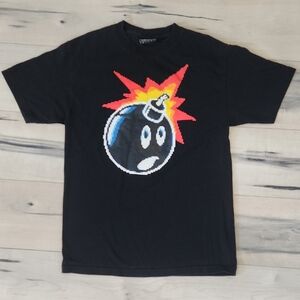 Black Graphic T-Shirt with Bomb Design